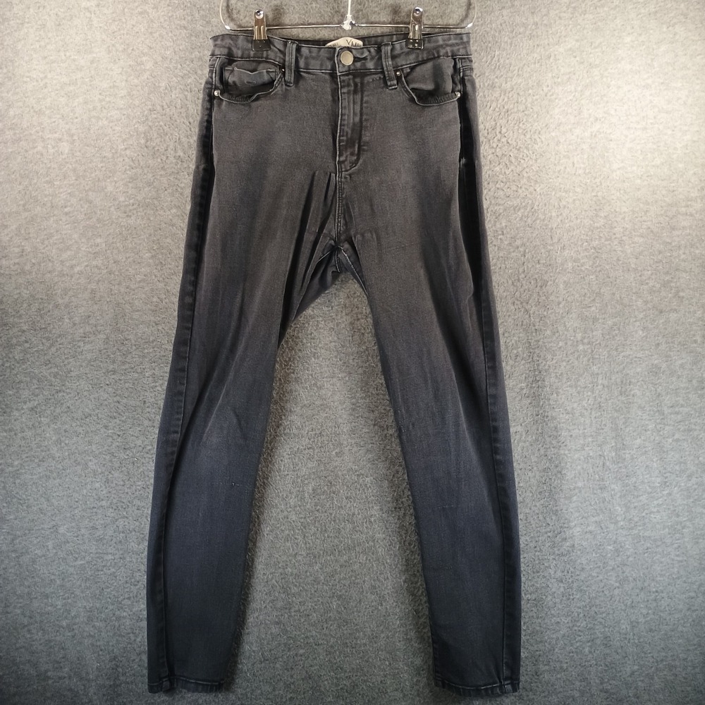 YMI Skinny High Rise Jeans Womens Size 13/31 Black Button Logo